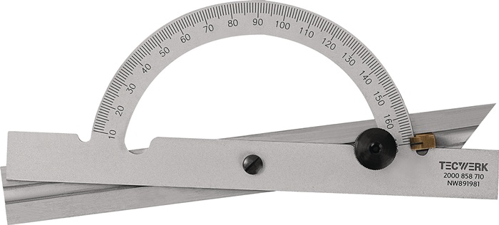 TECWERK Winkelmesser Gradbogen-Ø 200 mm Schienenlänge 400 mm