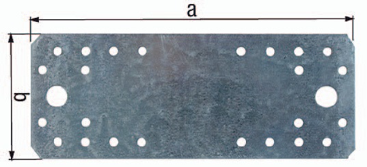 GAH Alberts Flachverbinder EN 14545:29-2 Länge 100 mm Breite 35 mm Stärke 2,5 mm Stahl sendzimirverzinkt Anzahl Löcher 2 / 12