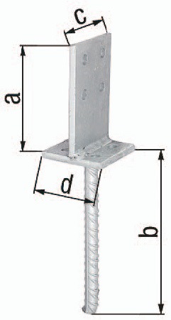 GAH Alberts T-Pfostenträger 130x200x80x80mm Stahl roh feuerverzinkt