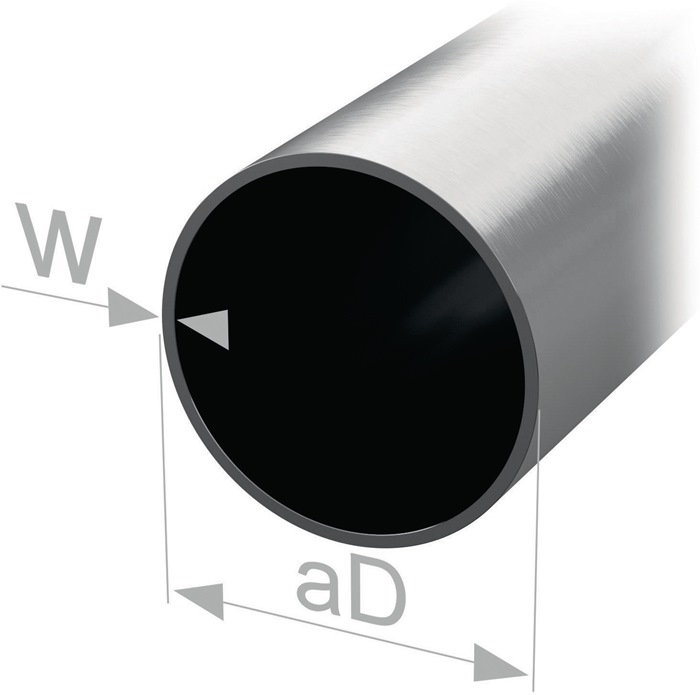 PG Rundschrankrohr Stahl verchromt Rohraußen-Ø 25 mm Wandstärke 0,85 mm 2500 mm