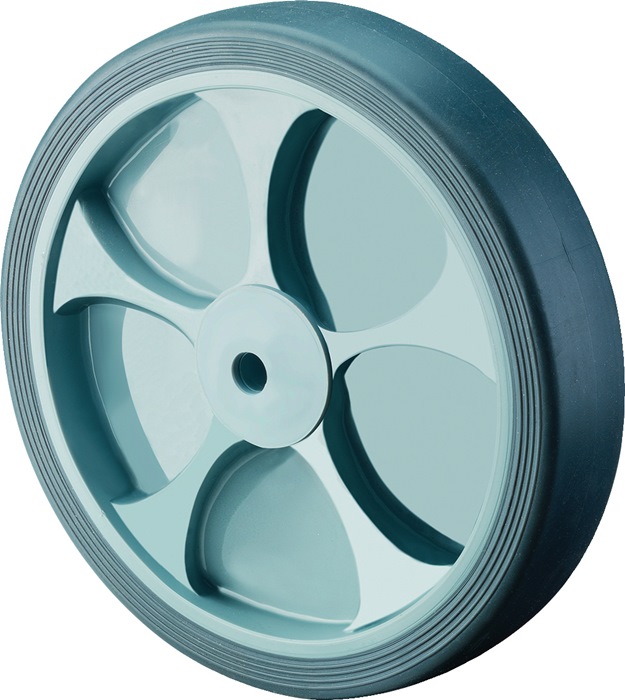 BS Rollen Ersatzrad Rad-Ø 200 mm Tragfähigkeit 220 kg Gummi grau Achs-Ø 20 mm Nabenlänge 60 mm