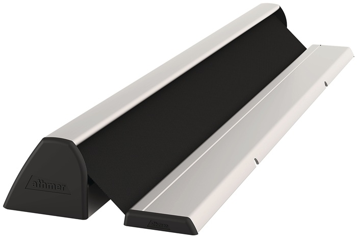 Athmer Fingerschutzprofil NR-32 UniSafe® Länge 1925 mm Bandgegenseite silberfarben eloxiert Farbe Schutzrollo schwarz