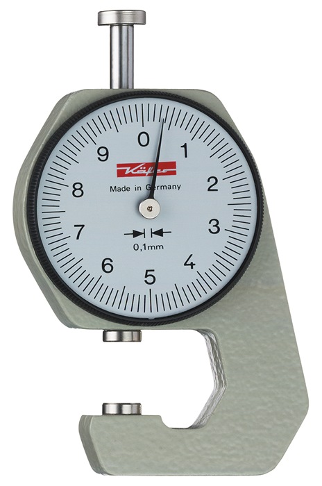 Käfer Taschendickenmessgerät K 15 0-10 mm Ablesung 0,1 mm plan 6,35 mm