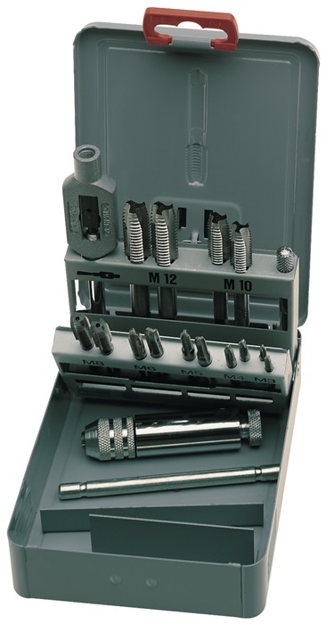 EXACT Gewindebohrersatz DIN 352 M3-M12 16 teilig HSS Metallkassette