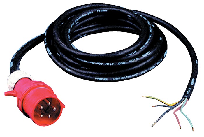 JÄGER Anschlussleitung H07RN-F 5 x 1,5 mm² 5 m mit CEE Stecker schwarz für Innen / Außen