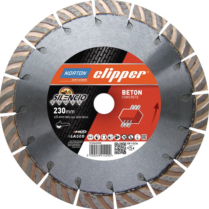 NORTON CLIPPER Diamanttrennscheibe Extreme Silencio Ø 350 mm für Fugenschneider 5500 min-¹ Segmenthöhe 15 mm