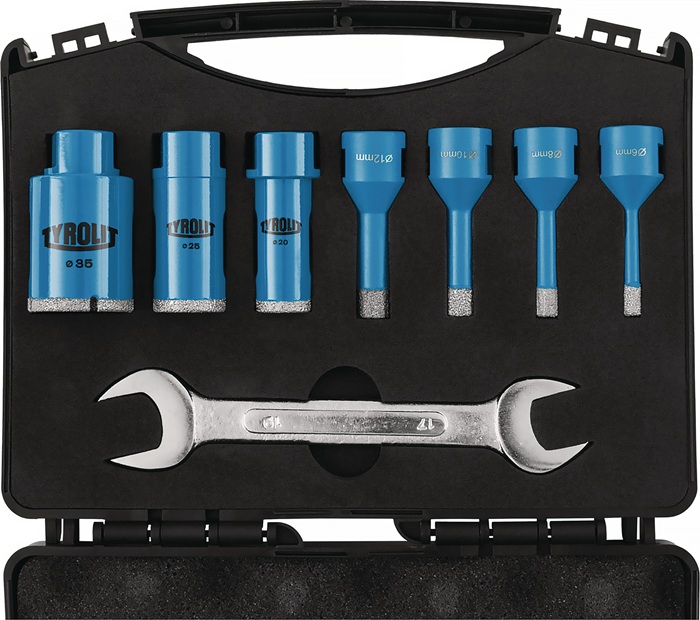 TYROLIT Fliesenbohrset DDT 8-teilig Ø 6, 8, 10, 12, 20, 25, 35 mm Schaft M14