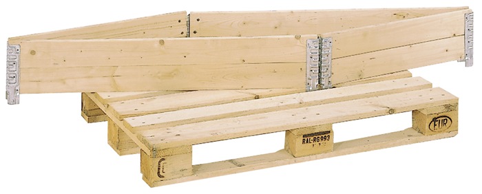TRANSPAK Palettenaufsatzrahmen L1200xB800 mm 4 Scharniere Nutzhöhe 200 mm Nadelholz