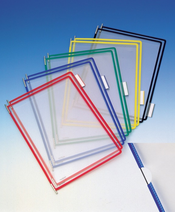 Tarifold Sichttafel PVC mit Drahtrahmen kunststoffummantelt rot DIN A4 reflexionsfrei