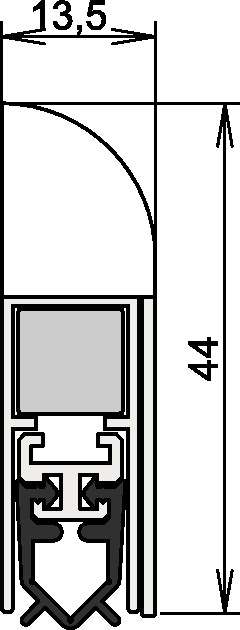 Athmer Türdichtung Wind-Ex 1-311 1-seitig Länge 985 mm weiß Holztüren