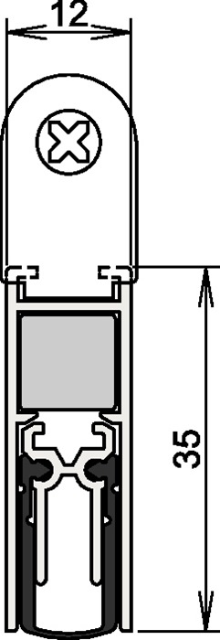 Athmer Türdichtung Doppeldicht® M-12/35 1-393 2-seitig Länge 958 mm Aluminium silberfarben eloxiert grau Holztüren links/rechts