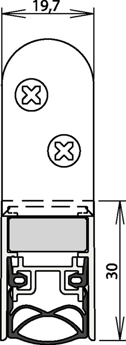 Athmer Türdichtung Schall-Ex® Ultra WS 1-290 2-seitig Länge 1083 mm Aluminium silberfarben eloxiert grau Holztüren links/rechts