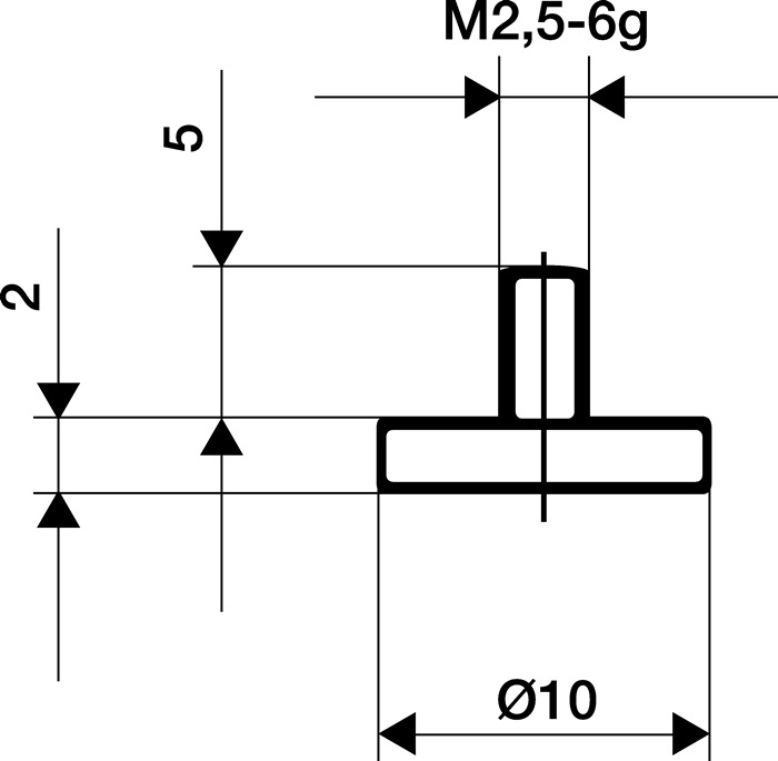 Käfer Messeinsatz Ø 30 mm plan M2,5 Stahl passend zu Messuhren