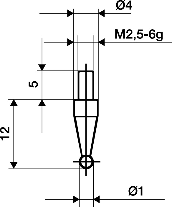 Käfer Messeinsatz Ø 3 mm Kugel M2,5 Stahl passend zu Messuhren