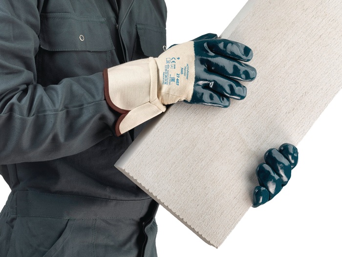 Ansell Handschuhe ActivArmr® Hycron® 27-607 Größe 10 weiß/blau BW-Jersey m.Nitril EN 388 PSA-Kategorie II