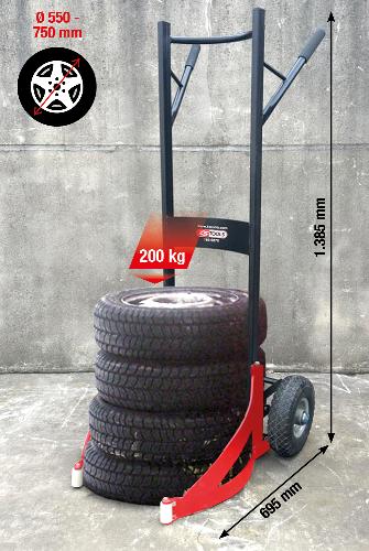 KS TOOLS performance Profi-Reifenwagen, Tragkraft max. 200 kg