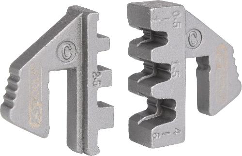 KS TOOLS Paar Crimp-Einsätze für Flachstecker 4,8 und 6,3 mm, Ø 0,5 - 6,0 mm