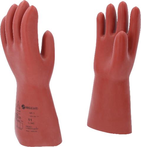 KS TOOLS Elektriker-Schutzhandschuh mit mechanischem Schutz, Größe 11, Klasse 1, rot
