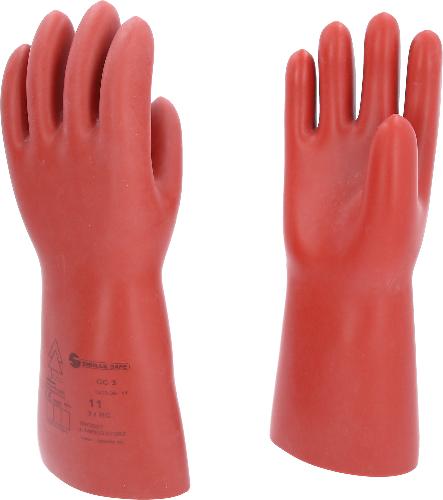 KS TOOLS Elektriker-Schutzhandschuh mit mechanischem Schutz, Größe 11, Klasse 3, rot