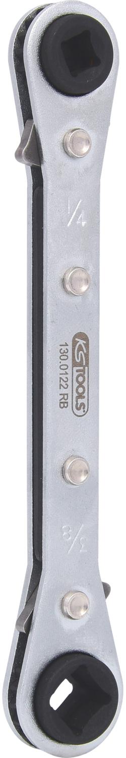 KS TOOLS 4 in 1 Kälte-Klima-Ratschenschlüssel, umschaltbar