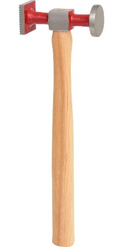 KS TOOLS Karosserie-Riffelhammer fein, rund/eckig, 325mm