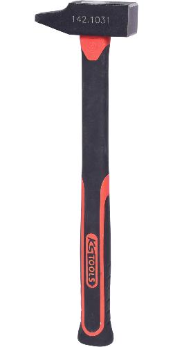 KS TOOLS Schlosserhammer, Fiberglasstiel, französische Form, 250g