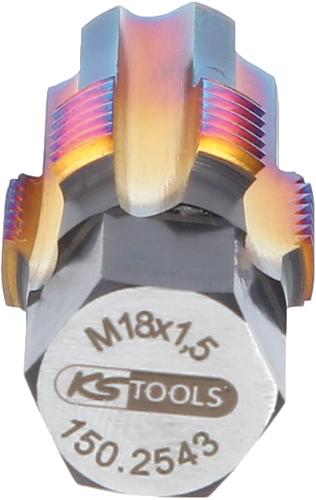 KS TOOLS Gewindeschneider mit Führungsbolzen für Lambdasonden, M18x1,5