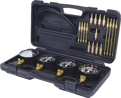KS TOOLS Synchron-Vergaser-Testgerät mit 4 Synchronuhren, 28-tlg