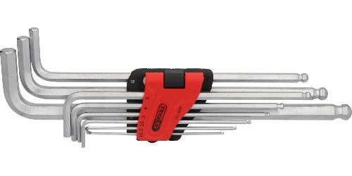 KS TOOLS Kugelkopf-Innensechskant-Winkelstiftschlüssel-Satz,XL,9-tlg