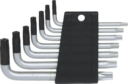 KS TOOLS Torx-Winkelstiftschlüssel-Satz mit Bohrung, kurz, 7-tlgTB10-TB40