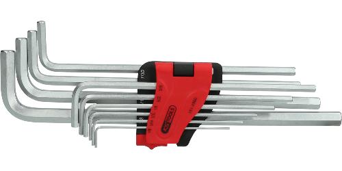 KS TOOLS Innensechskant-Winkelstiftschlüssel-Satz, extra lang, 10-tlg Zoll