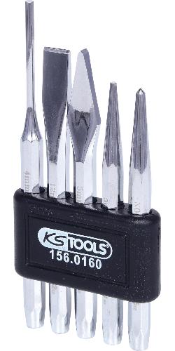 KS TOOLS Durchtreiber-, Meißel- und Körner-Satz, 5-tlg