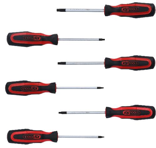 KS TOOLS ERGOTORQUEplus Schraubendreher-Satz, 6-tlg, Torx mit Bohrung