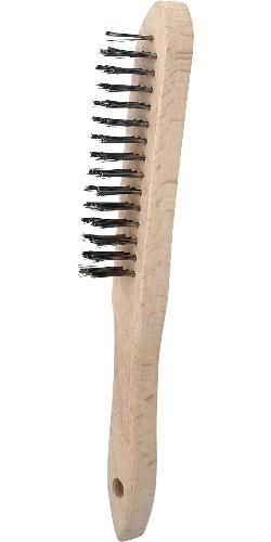 KS TOOLS Edelstahl Handdrahtbürste 3-reihig, 290mm