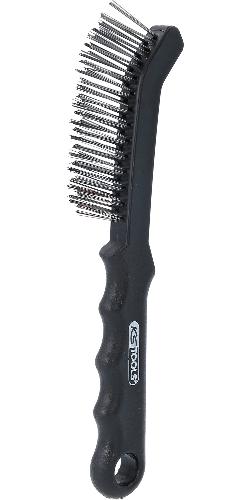 KS TOOLS Stahldraht-Bremssattel-Drahtbürste 2-reihig, gerade