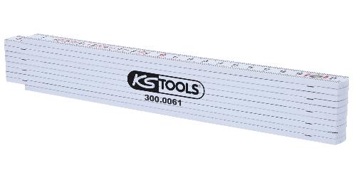 KS TOOLS Kunststoff-Gliedermaßstab, weiß, 2m