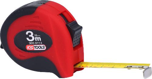 KS TOOLS Bandmaß mit Feststeller,schwarz-rot, 3m