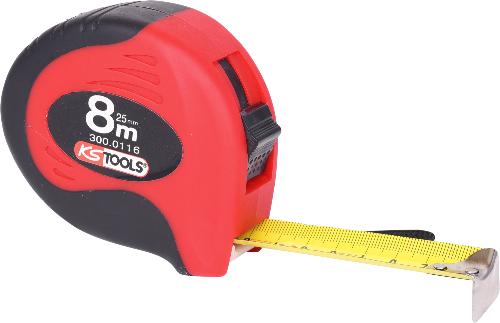 KS TOOLS Bandmaß mit Feststeller,schwarz-rot, 8m