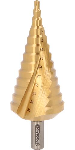 KS TOOLS HSS-TiN Stufenbohrer,Ø 4-39mm, 13 Stufen