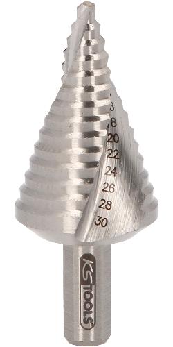 KS TOOLS HSS Stufenbohrer extra kurz,Ø 4-30mm, 14 Stufen
