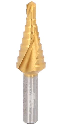 KS TOOLS HSS-TiN Stufenbohrer extra kurz,Ø 4-12mm, 9 Stufen