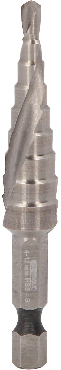 KS TOOLS 1/4" HSS Stufenbohrer-Bit,Ø 4-12mm, 9 Stufen