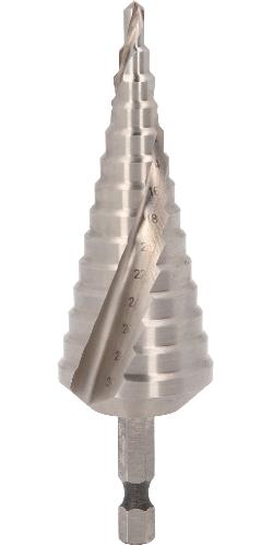 KS TOOLS 1/4" HSS Stufenbohrer-Bit,Ø 4-30mm, 14 Stufen