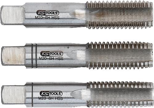 KS TOOLS HSS Handgewindebohrer-Satz M, M22x2,5, 3-tlg