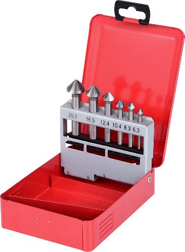 KS TOOLS HSS Co 5 Kegel-Entgratsenker-Satz, Stahlblechkassette 6-tlg