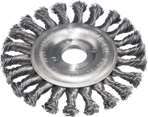 KS TOOLS Rostfreie Stahldrahtrundbürste 0,5mm, Ø 115mm