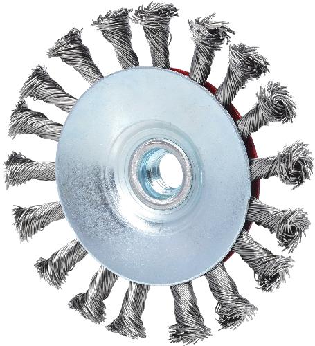 KS TOOLS Rostfreie Kegelform-Stahldrahtrundbürste, 0,5mm, Ø 115mm