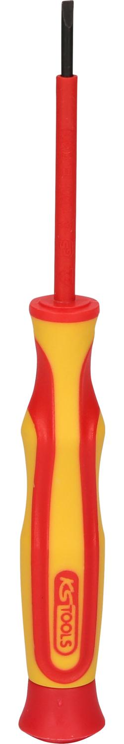 KS TOOLS Präzisions-Schraubendreher mit Schutzisolierung für Schlitzschrauben, 2,5mm