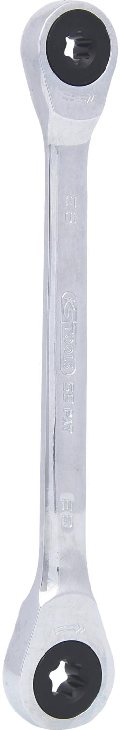KS TOOLS GEARplus Torx-E-Doppel-Ratschenringschlüssel,E6xE8