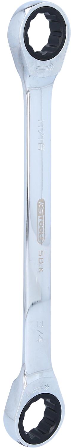 KS TOOLS GEARplus Doppel-Ratschenringschlüssel 11/16"x3/4"